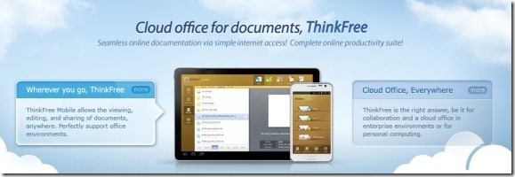 ThinkFree: escritorio, móviles y de nube basada en MS Office Alternativa