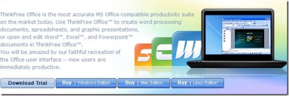ThinkFree: escritorio, móviles y de nube basada en MS Office Alternativa