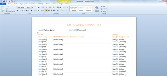 Modello Diagramma Di Flusso Farmaci Per Word 2013