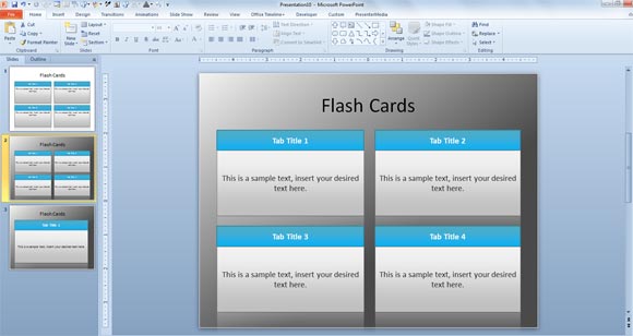 Template Flash Card PowerPoint