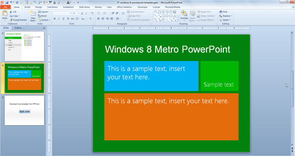 Бесплатный Windows 8 Metro Шаблон PowerPoint