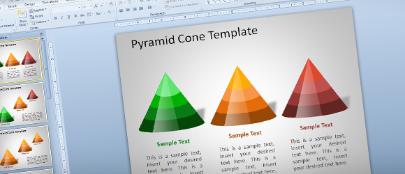 3d Pyramide Kegel Vorlage Fur Powerpoint Mit Formen