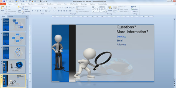 最後一張幻燈片的PowerPoint模板的問題和答案