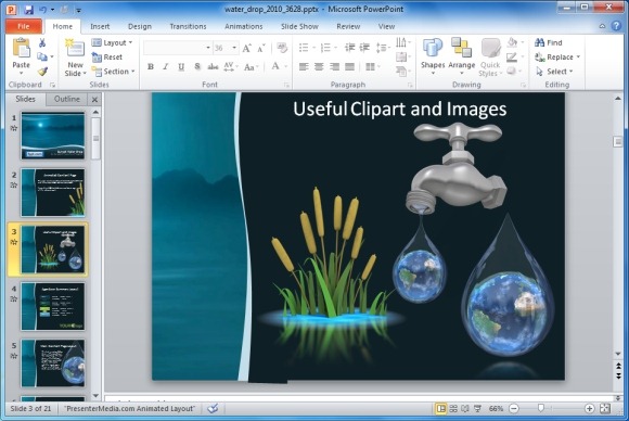 Template Animasi Air Jatuhkan Powerpoint