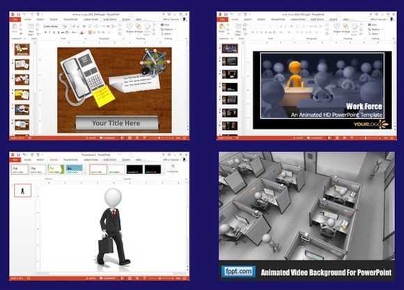 เคลื่อนไหว PowerPoint แม่แบบในสถานที่ทำงาน