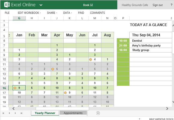 College-Jahr-Kalender-Vorlage für Excel