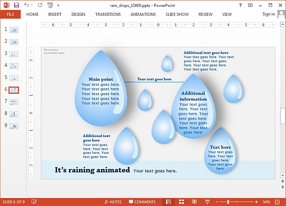 Animierte Regen Tropfen Vorlage Fur Powerpoint