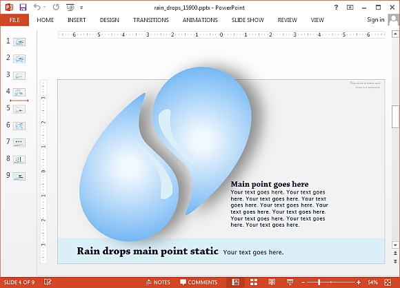 Animierte Regen Tropfen Vorlage Fur Powerpoint