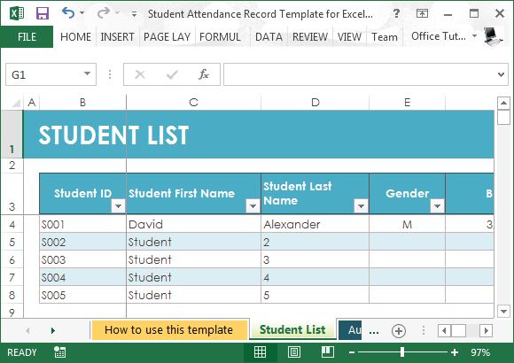 excel student