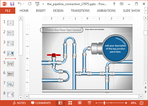Modelo de Conexão PowerPoint Pipeline Animated