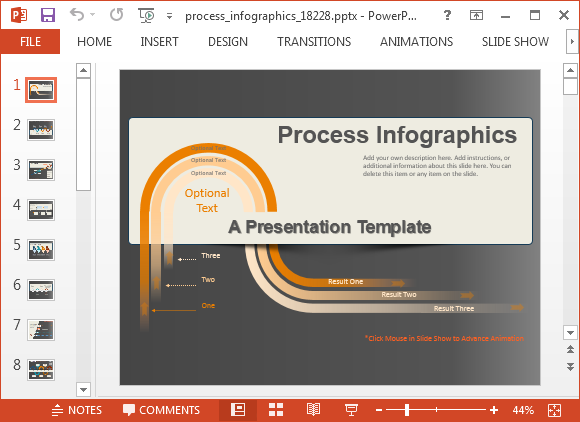 Template Infographics PowerPoint animado Processo