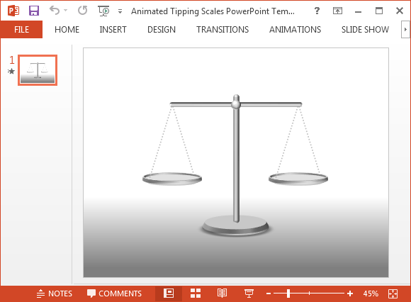 Animados de Tipping Escalas modelo de PowerPoint