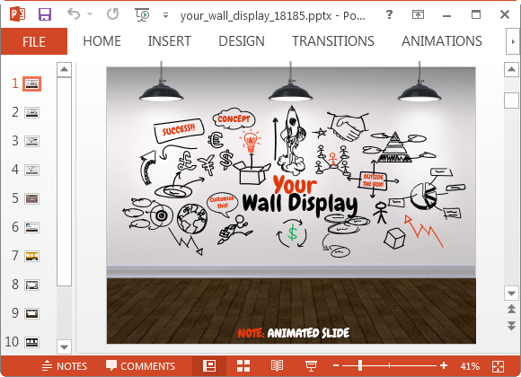 Your Wall Display Animated PowerPoint Template