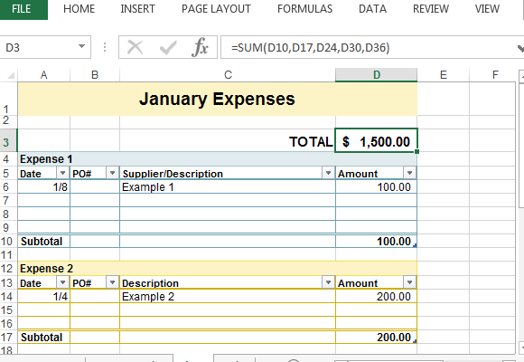 Small Business Expense Blatt Fur Excel