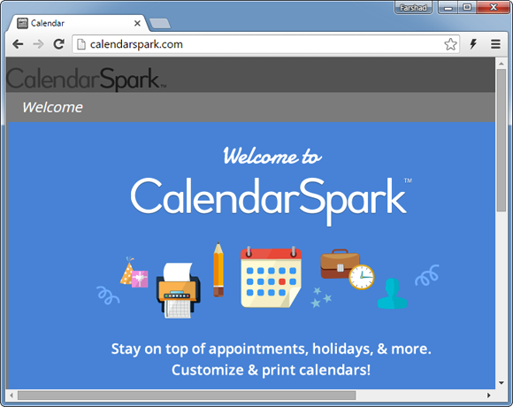 CalendarSpark: Criar Calendário Printable com eventos pessoais