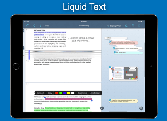 LiquidText: iPad Document Reader, ceea ce face ușor de cercetare