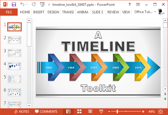 Animated Timeline Generator Vorlage für Powerpoint