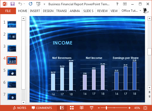 tablas de ingresos para PowerPoint
