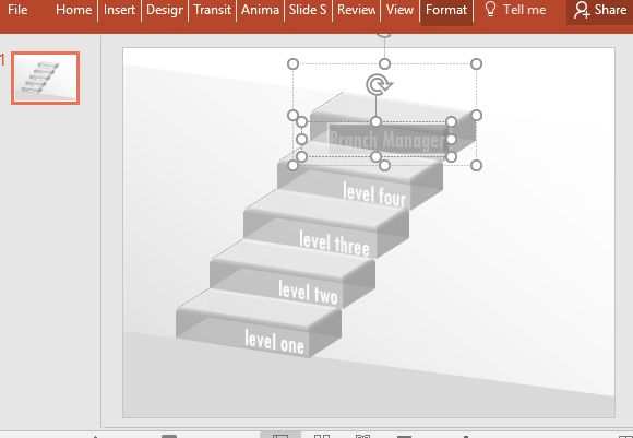 Freies Transparent 3D Treppen Diagramm für Powerpoint