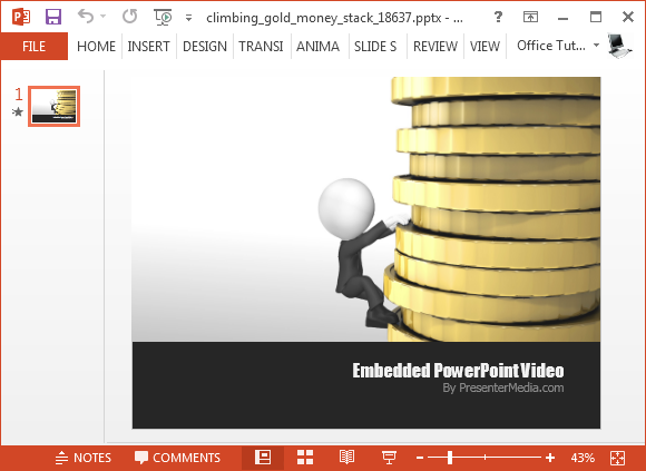 Wspinaczka animacji wideo dla programu PowerPoint stos złota
