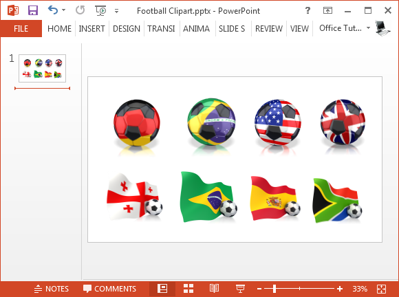 国旗とサッカーのイラスト