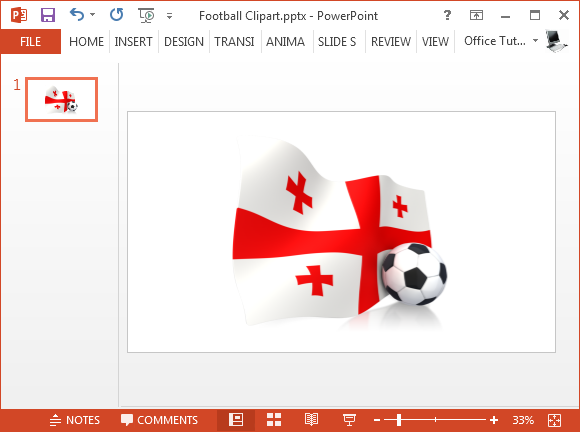 サッカーボールのイラストとグルジア語フラグ
