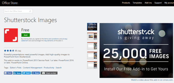 Installare Shutterstock addin