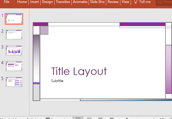 抽象的主题，PowerPoint演示模板 - 用紫色，口音
