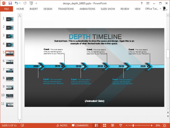 Animowane timeline slajdów z gładkimi grafik