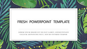 Frische grüne Blatt-Hintergrund-PowerPoint-Vorlagen