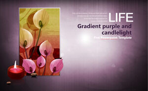 Gradient Lila und Kerzenlicht PowerPoint-Animationsvorlage