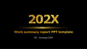 Plantilla PPT de resumen de trabajo de la serie Black Gold
