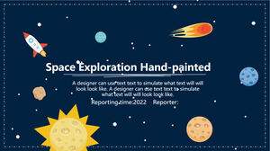 Modelos de PowerPoint de exploração espacial desenhada à mão