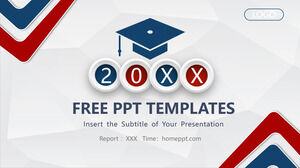Red and blue color high-end PowerPoint templates