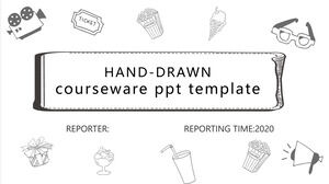Hand drawn teaching courseware PowerPoint Templates