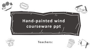 Curso de ensino de estilo desenhado à mão Modelo de PowerPoint