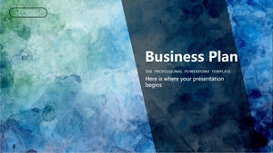Modelo de PowerPoint de plano de negócios de textura de aquarela