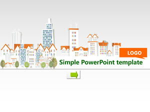 Einfache Stadtgebäude PowerPoint-Vorlagen