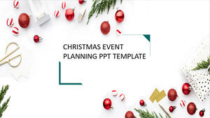 Prosty i mały świeży szablon PPT planowania świątecznych wydarzeń