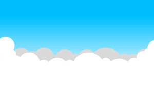 4 Karikatür mavi gökyüzü ve beyaz bulutlar PPT arka planları