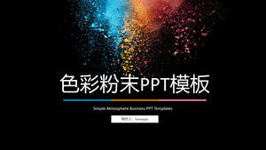 เทมเพลต PPT สำหรับรายงานธุรกิจพร้อมพื้นหลังสีผง