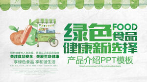 Laden Sie die PPT-Vorlage der Produkteinführung von Fresh Watercolor Green Food Company herunter
