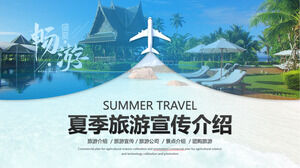 Blue Cool Summer Tourism Promotion Șablon PPT