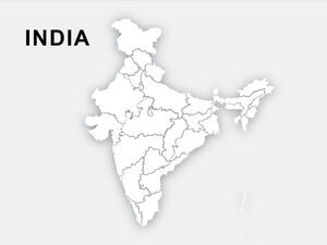 Carte plate de l'Inde Modèles PowerPoint