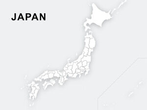 日本の平らな地図 PowerPointプレゼンテーションのテンプレート