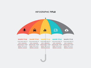 彩色雨傘 PowerPoint 模板