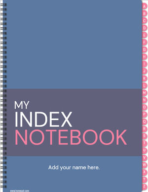 Buku Catatan Indeks Saya. Templat gratis hyperlink.