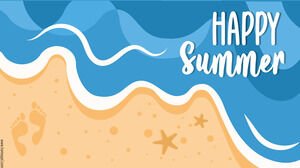เทมเพลตฟรี Happy Summer สไลด์กำหนดการรายวันและใบรับรอง