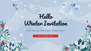Hallo Wintereinladung Kostenlose Präsentationsvorlage – Google Slides-Design und PowerPoint-Vorlage