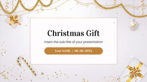 Design de prezentare gratuit cadou de Crăciun pentru tema Google Slides și șablon PowerPoint